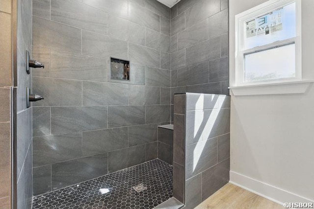 132 Lombard Ct, Hot Springs, AR 71901 - full bathroom featuring baseboards, walk in shower, and wood finished floors