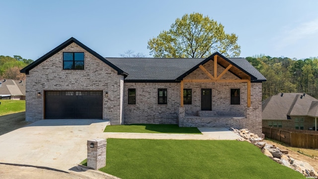 132 Lombard Ct, Hot Springs, AR 71901 - view of front of property with a garage, fence, brick siding, a front lawn, and driveway