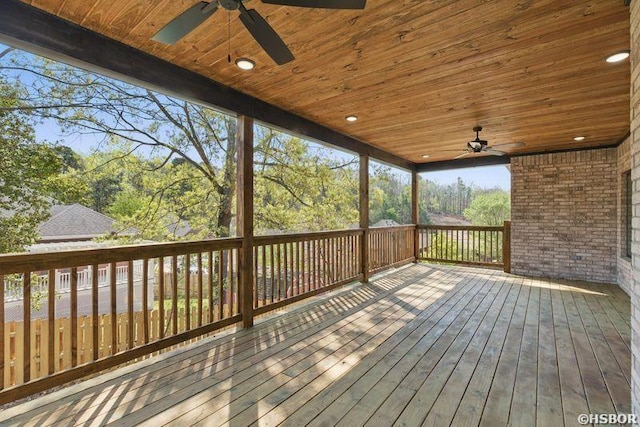 132 Lombard Ct, Hot Springs, AR 71901 - wooden terrace with ceiling fan