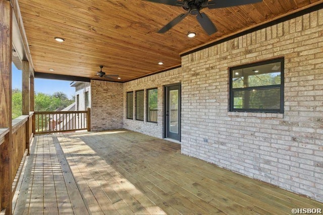 132 Lombard Ct, Hot Springs, AR 71901 - wooden deck featuring a ceiling fan