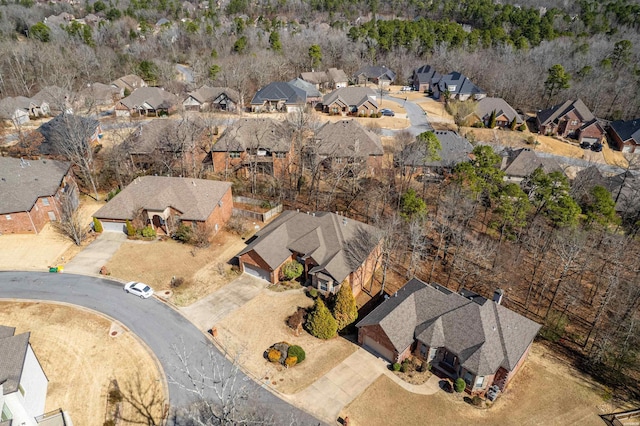 aerial view with a residential view