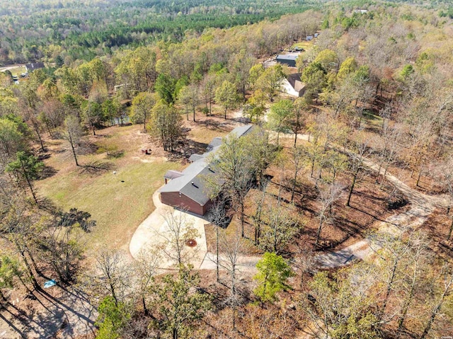 aerial view with a forest view