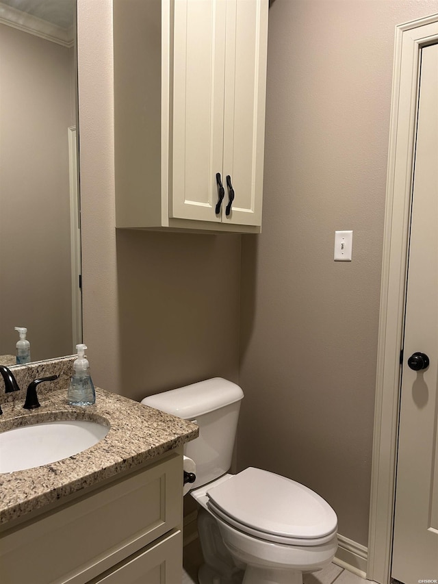 1910 Josh Dr, Conway, AR 72034 - half bathroom featuring vanity and crown molding