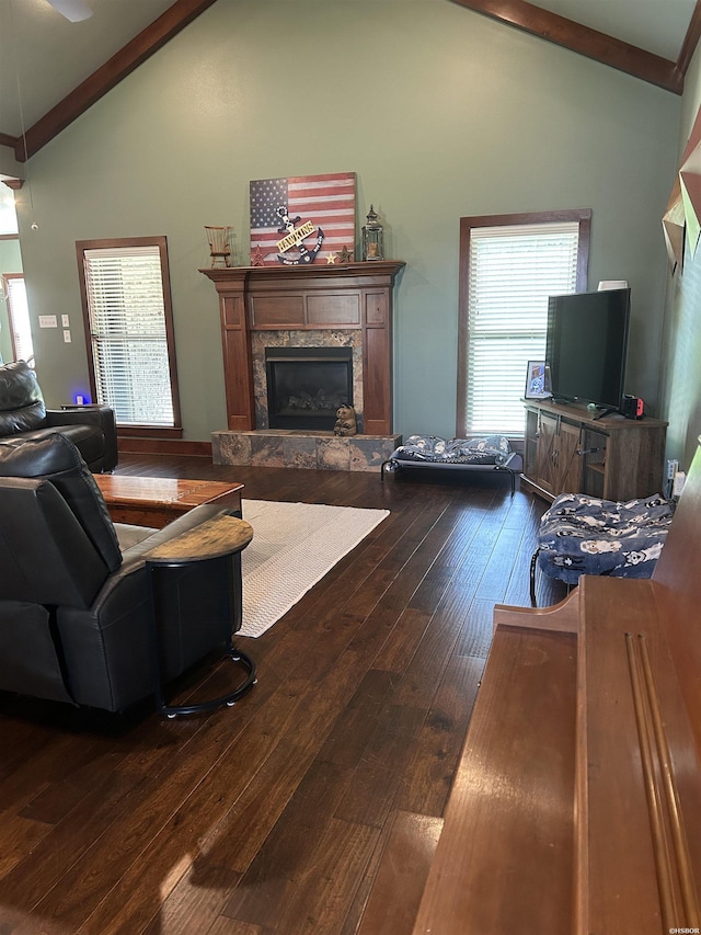 1910 Josh Dr, Conway, AR 72034 - living room featuring a premium fireplace and wood-type flooring