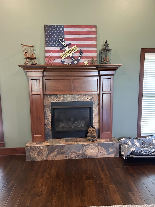 1910 Josh Dr, Conway, AR 72034 - detailed view of a fireplace and wood finished floors