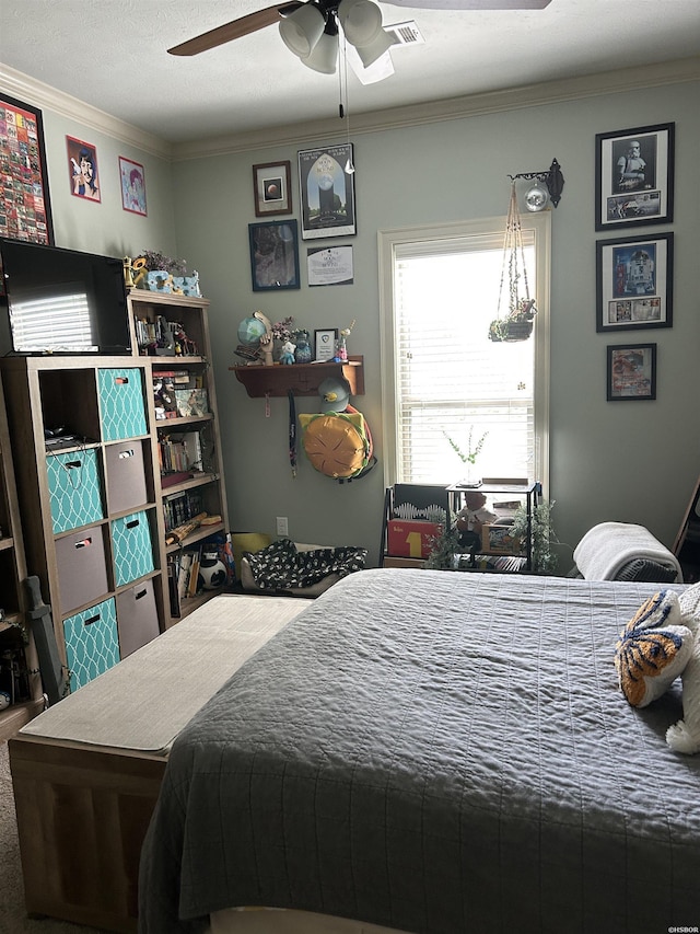 1910 Josh Dr, Conway, AR 72034 - bedroom with crown molding and ceiling fan