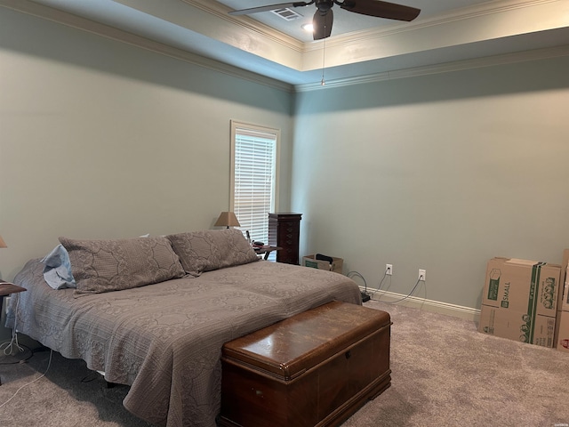 1910 Josh Dr, Conway, AR 72034 - bedroom featuring carpet, ornamental molding, and a ceiling fan