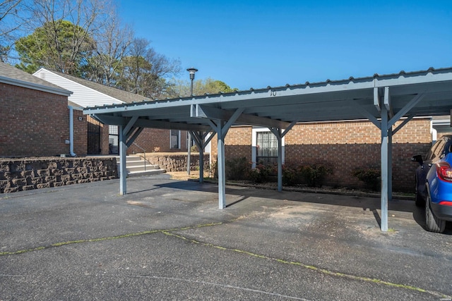 view of covered parking lot