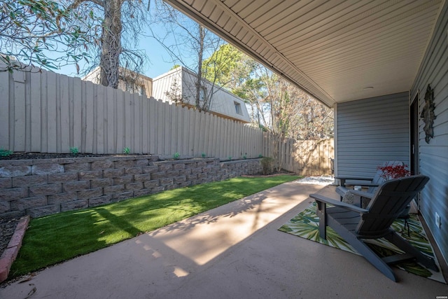 view of patio / terrace with a fenced backyard