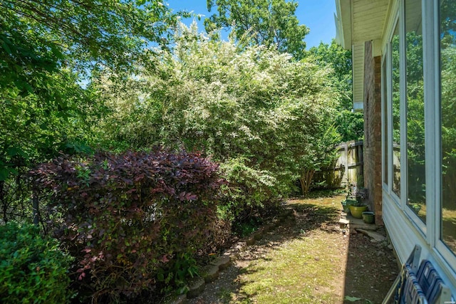 view of yard featuring fence