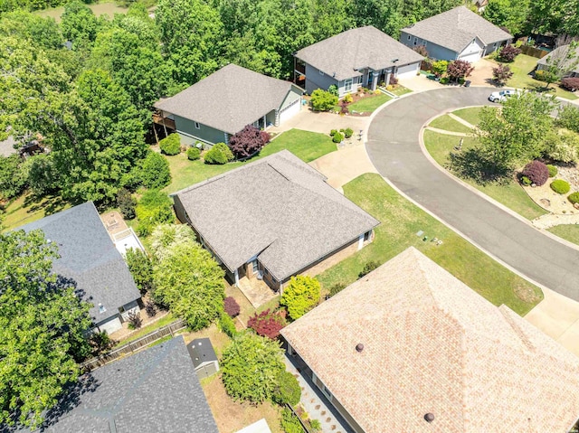 aerial view with a residential view