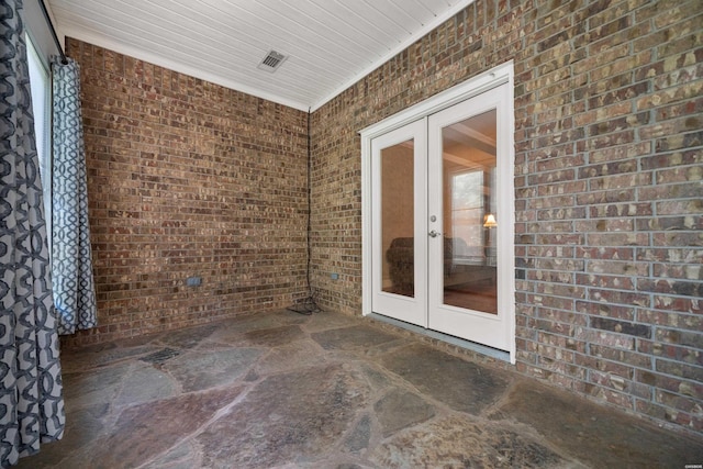 view of patio featuring visible vents and french doors