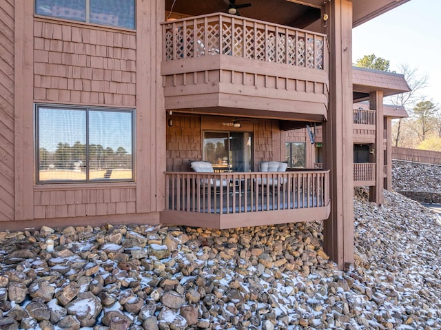 view of property exterior with a balcony