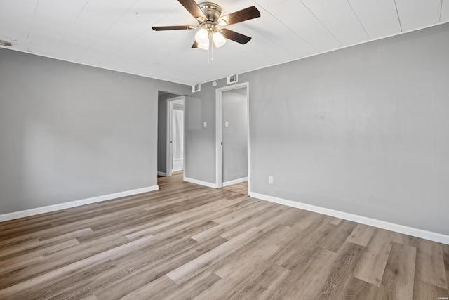 102 Brandiles Ln, Hot Springs, AR 71913 - empty room featuring light wood-style floors, visible vents, baseboards, and a ceiling fan