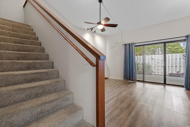 12 Beldoir Ct Unit 12, Hot Springs, AR 71901 - stairway featuring wood finished floors and ceiling fan