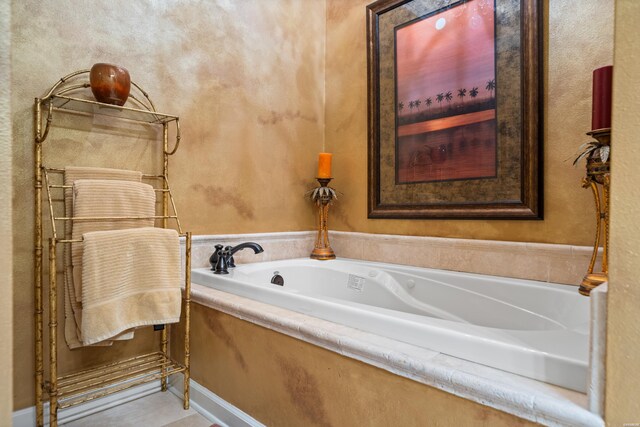 full bathroom featuring a garden tub