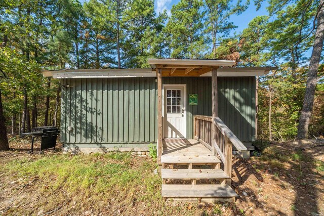 view of shed