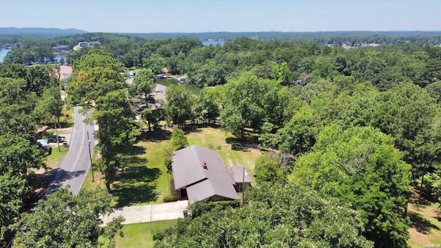 aerial view featuring a forest view