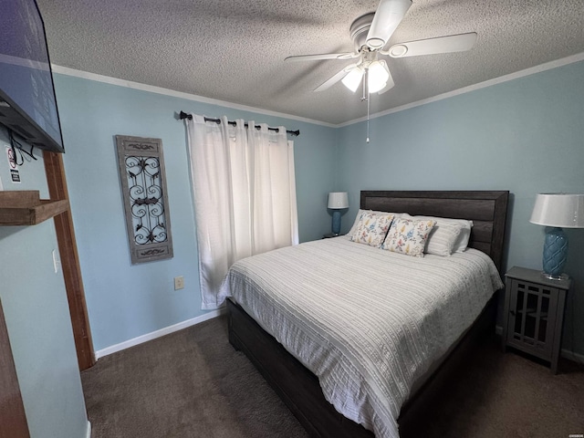 210 Aberina St Unit E4, Hot Springs, AR 71913 - bedroom featuring baseboards, ornamental molding, carpet, and a textured ceiling
