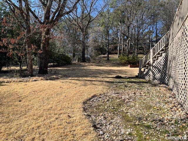 view of yard with stairway