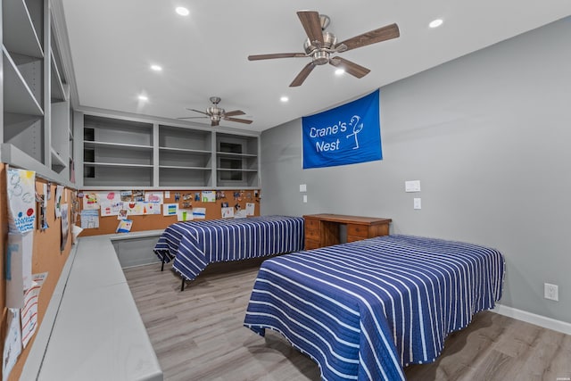 18 Escondite Ln, Hot Springs Village, AR 71909 - bedroom featuring wood finished floors, recessed lighting, ceiling fan, and baseboards