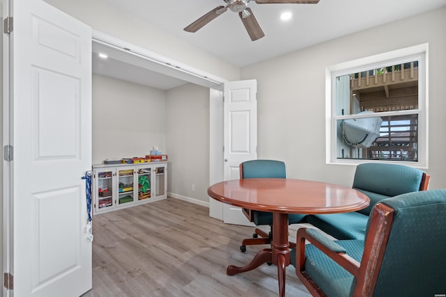 18 Escondite Ln, Hot Springs Village, AR 71909 - office space featuring wood finished floors, ceiling fan, baseboards, and recessed lighting