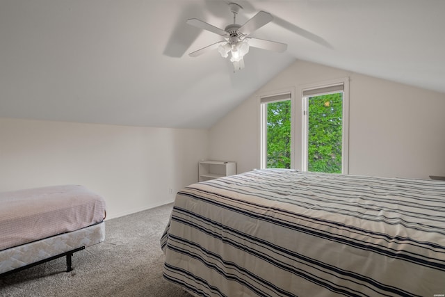 18 Escondite Ln, Hot Springs Village, AR 71909 - carpeted bedroom featuring lofted ceiling, baseboards, and ceiling fan