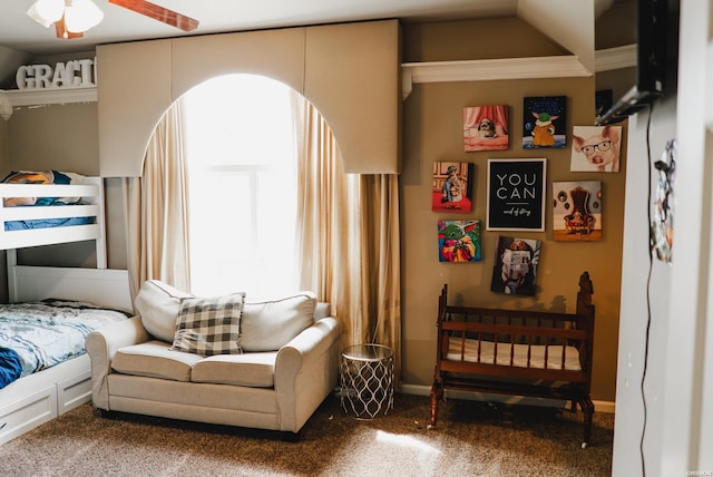 bedroom featuring carpet