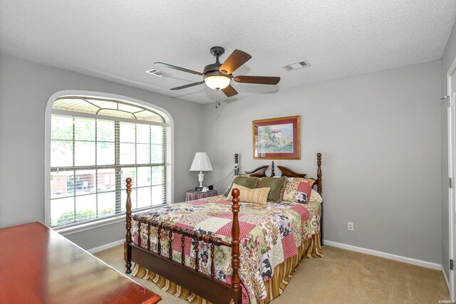 113 Deerview Cir, Hot Springs, AR 71913 - bedroom with multiple windows, light carpet, baseboards, and a textured ceiling