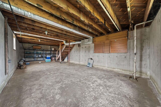 basement with stairs