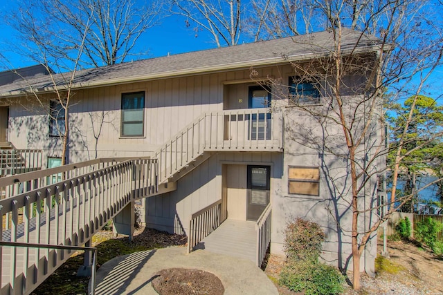 exterior space featuring stairway