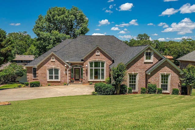 7 Stonegate Ln, Hot Springs, AR 71913 - view of front of property with brick siding, a front yard, and a shingled roof