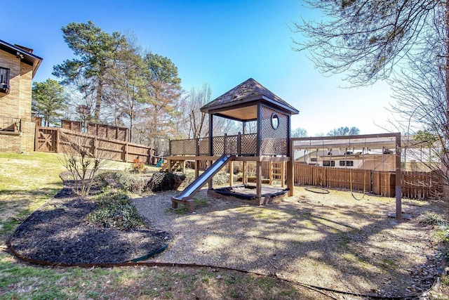 view of playground with fence