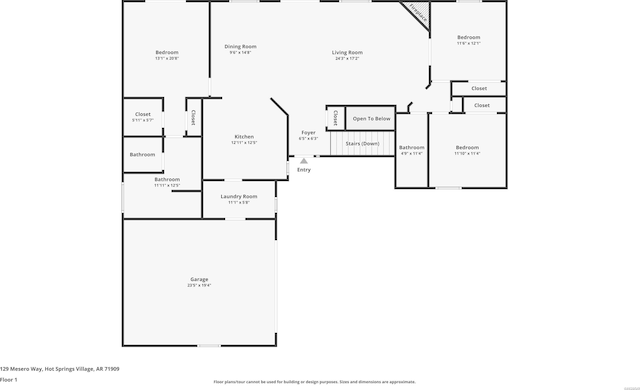 129 Mesero Way, Hot Springs Village, AR 71909 - floor plan / room layout