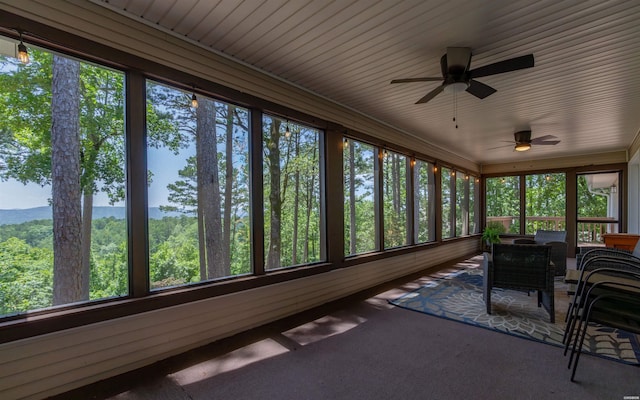 129 Mesero Way, Hot Springs Village, AR 71909 - sunroom featuring a ceiling fan and healthy amount of natural light