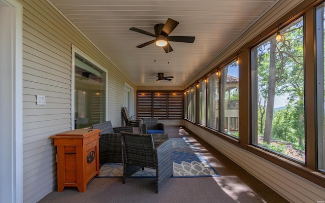 129 Mesero Way, Hot Springs Village, AR 71909 - sunroom / solarium with ceiling fan