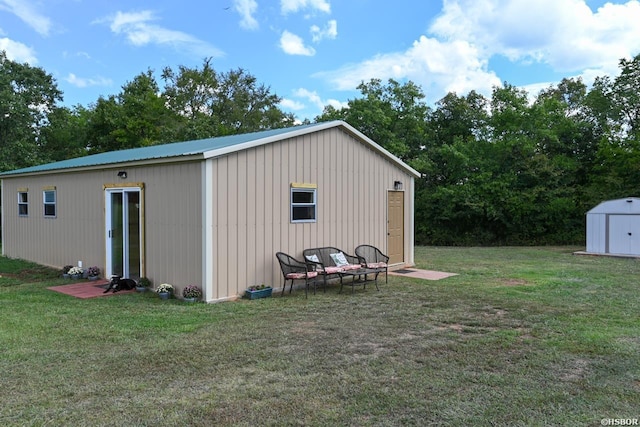 view of shed