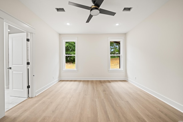 135 Ridgeway Pl, Hot Springs, AR 71901 - spare room with ceiling fan, healthy amount of natural light, light wood-style floors, baseboards, and recessed lighting