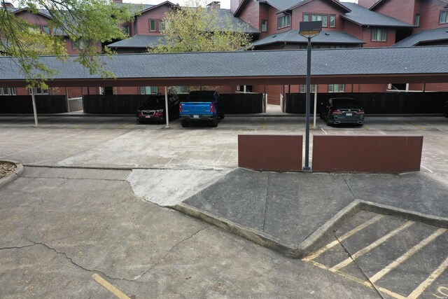 view of covered parking lot