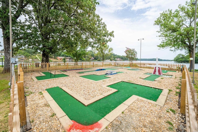 view of community featuring a water view