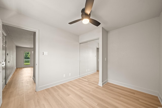 183 River Mill Ct Unit B-1, Hot Springs, AR 71913 - unfurnished bedroom featuring light wood-style flooring, ceiling fan, and a closet