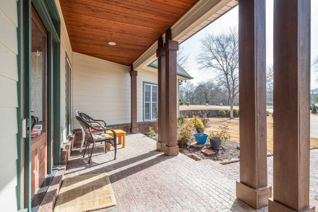 view of patio with a porch