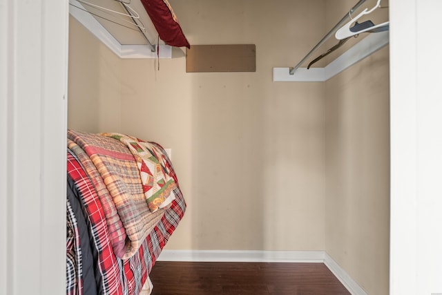 spacious closet with wood finished floors