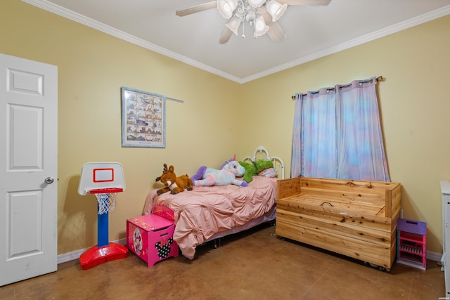 114 Cliffwood Loop, Hot Springs, AR 71913 - bedroom with crown molding, baseboards, and ceiling fan