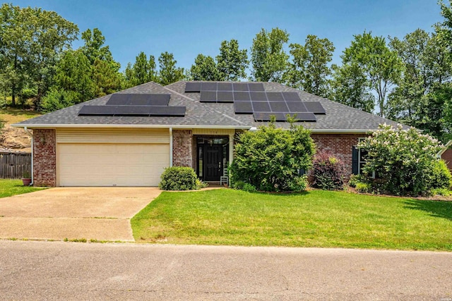 114 Cliffwood Loop, Hot Springs, AR 71913 - view of front of house with brick siding, a garage, concrete driveway, a front lawn, and roof with shingles