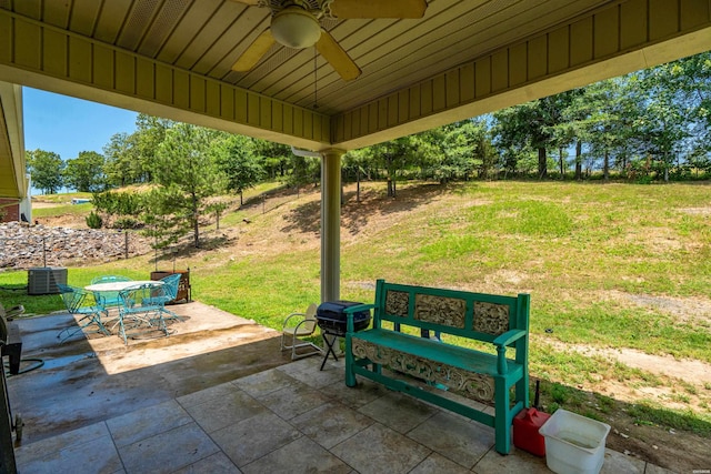 114 Cliffwood Loop, Hot Springs, AR 71913 - view of patio featuring ceiling fan, outdoor dining area, and cooling unit