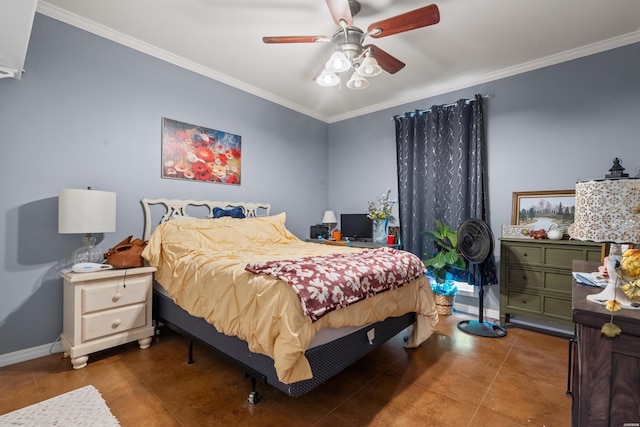 114 Cliffwood Loop, Hot Springs, AR 71913 - bedroom with crown molding, baseboards, and ceiling fan