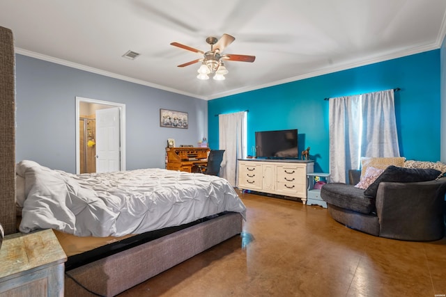114 Cliffwood Loop, Hot Springs, AR 71913 - bedroom with ornamental molding and ceiling fan
