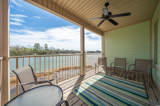 128 Kaleigh Ct Unit B, Hot Springs, AR 71913 - balcony with a water view and ceiling fan