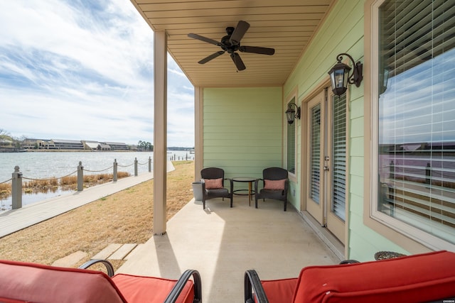 128 Kaleigh Ct Unit B, Hot Springs, AR 71913 - view of patio with a water view and ceiling fan